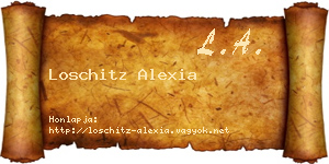 Loschitz Alexia névjegykártya